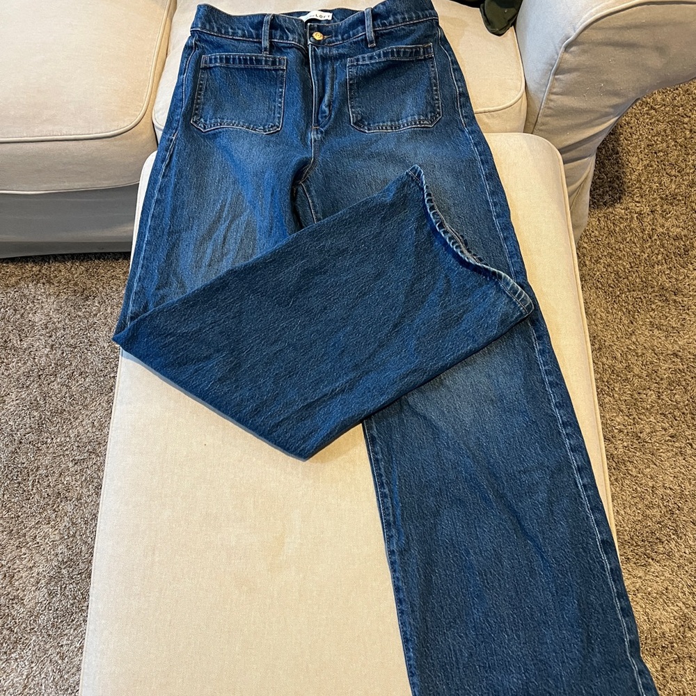 LOFT Women’s 28/6 SO CUTE! Thick and comfy. Front pockets! Dark blue.